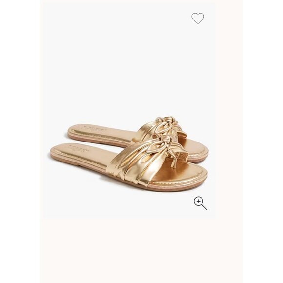J. Crew Factory Shoes - J.Crew Womens Bow Flip Flops Gold Size 8 CG148